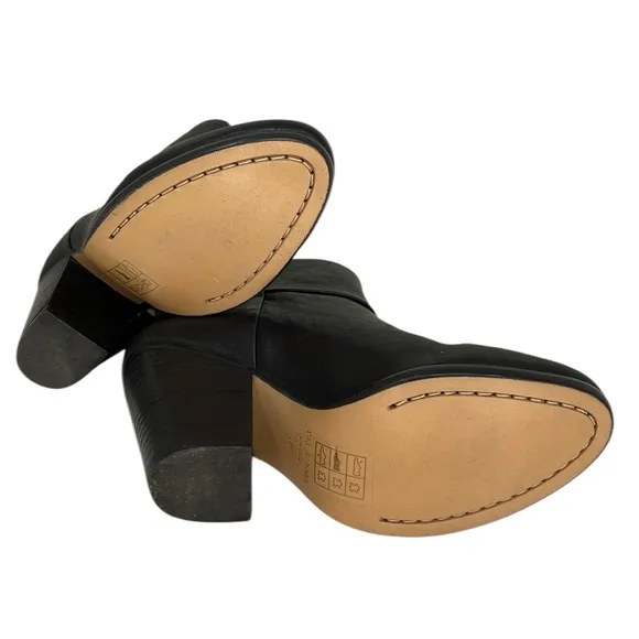 Rag &amp; Bone Booties Black Leather Ankle Boots  Heeled Size 36 or 6