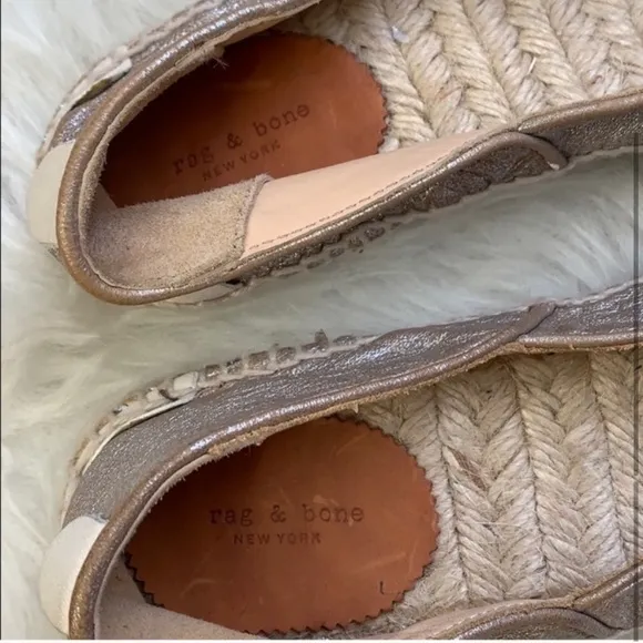 RAG &amp; BONE Georgie Jute Leather Espadrille Shoes 8.5
