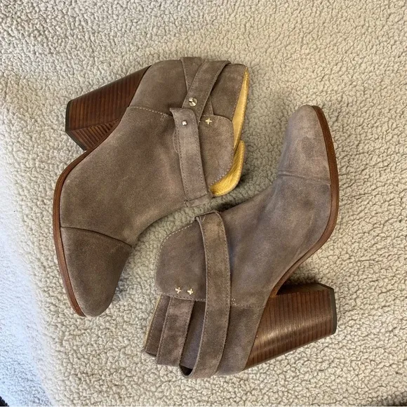 Rag &amp; Bone Harrow Granite Suede Strap Ankle Boots Sz 40 / 10
