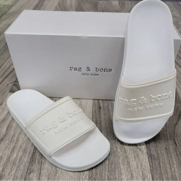 Rag &amp; Bone Pool Slides in White Brand New In Box in Size 9