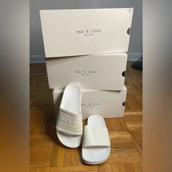 Rag &amp; Bone Pool Slides in White Brand New In Box in Size 9