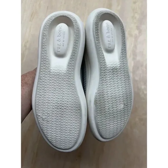 Rag and Bone Brixley Knit Shoes Women Blue slip on canvas 39 8.5M EUC Ribbed