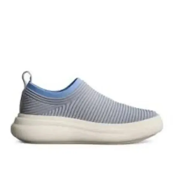 Rag and Bone Brixley Knit Shoes Women Blue slip on canvas 39 8.5M EUC Ribbed