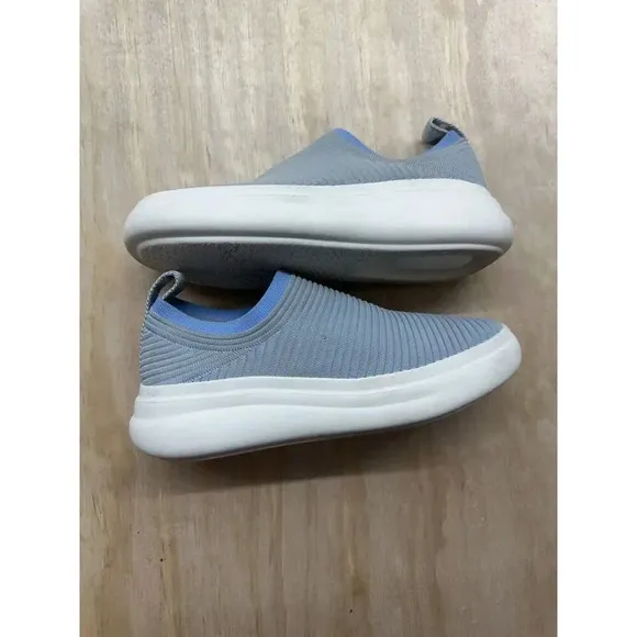 Rag and Bone Brixley Knit Shoes Women Blue slip on canvas 39 8.5M EUC Ribbed