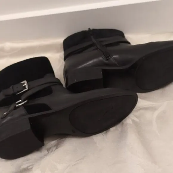 Ralph Lauren Black Leather Makaila Ankle Boots 6.5B
