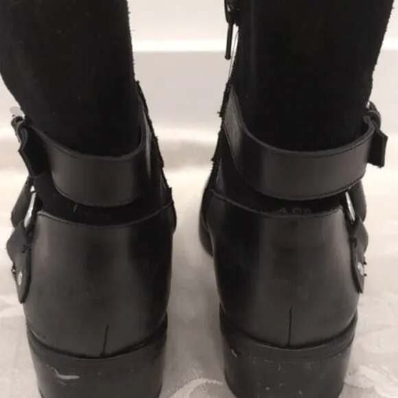 Ralph Lauren Black Leather Makaila Ankle Boots 6.5B