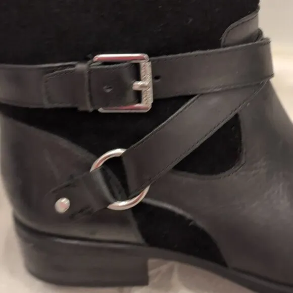 Ralph Lauren Black Leather Makaila Ankle Boots 6.5B