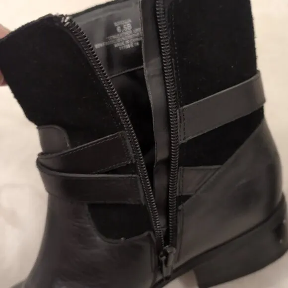 Ralph Lauren Black Leather Makaila Ankle Boots 6.5B