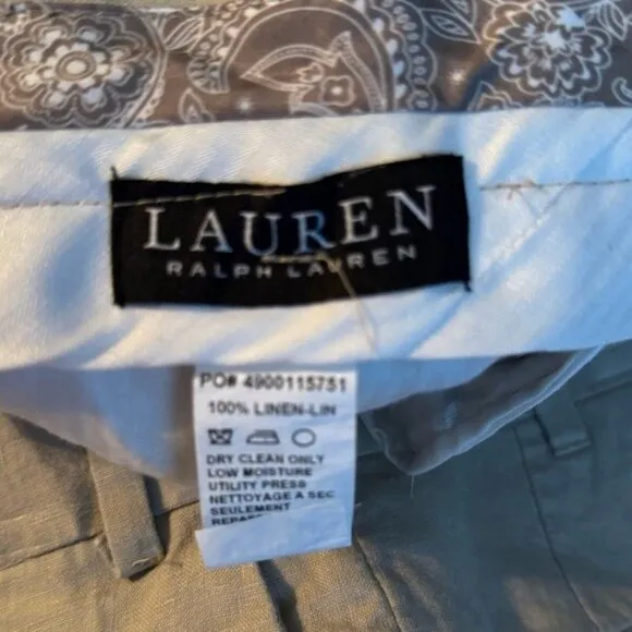 Ralph Lauren LRL Black Label Mens Linen Dress Pants Size 40 Beachy Quiet Luxury