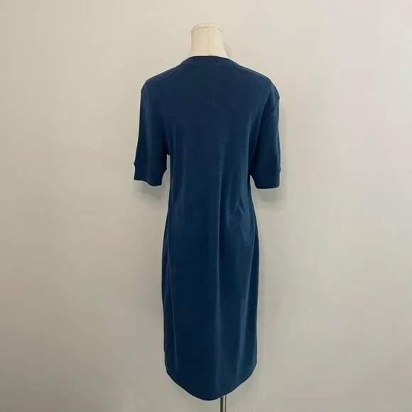 Ralph Lauren Navy Blue Knit Midi Dress | Minimalist T-Shirt Sweater Dress Size L