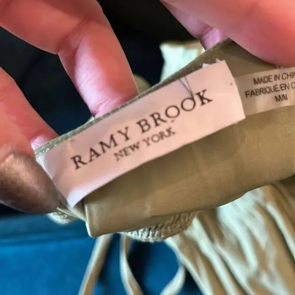 Ramy Brook Avocado/Sage Green Embroidered Hayley Midi Dress, size MEDIUM