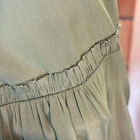 Ramy Brook Avocado/Sage Green Embroidered Hayley Midi Dress, size MEDIUM