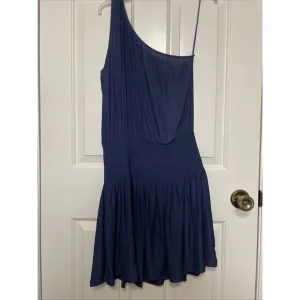 Ramy Brook Leila 1 Shoulder Drop Waist Mini Dress Flowy Size M Quiet Luxury