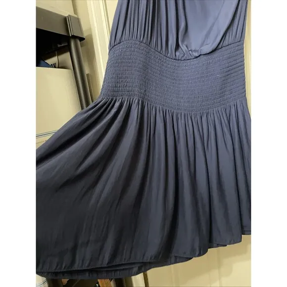 Ramy Brook Leila 1 Shoulder Drop Waist Mini Dress Flowy Size M Quiet Luxury