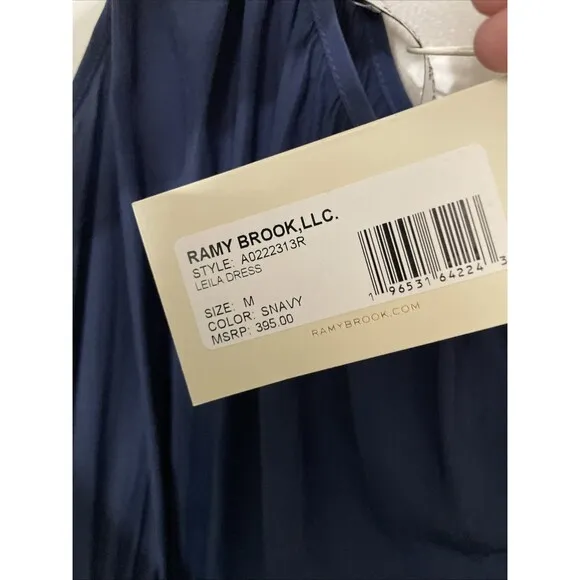 Ramy Brook Leila 1 Shoulder Drop Waist Mini Dress Flowy Size M Quiet Luxury