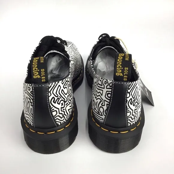 Rare Dr. Martens x Keith Haring Abstract 1461 Printed Leather Oxford Shoes Sz 9