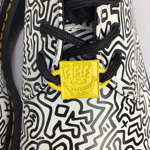 Rare Dr. Martens x Keith Haring Abstract 1461 Printed Leather Oxford Shoes Sz 9