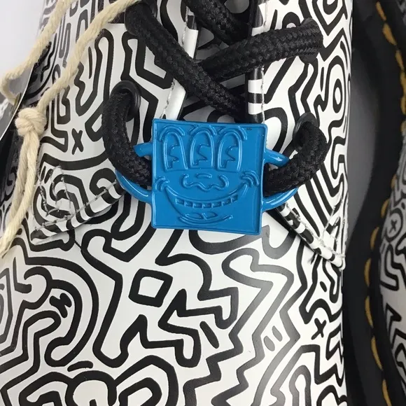 Rare Dr. Martens x Keith Haring Abstract 1461 Printed Leather Oxford Shoes Sz 9