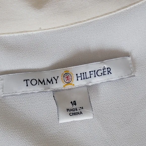 RARE NWT Tommy Hilfiger Crest Collection Silk Pleated Dress size 14 Ivory y2k