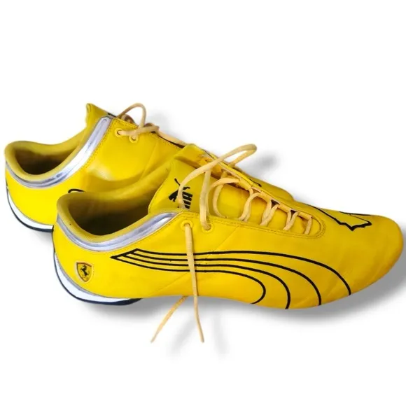 RARE Puma Leather Ferrari Scuderia Yellow Driving Men’s Shoes Size 14 Gorpcore