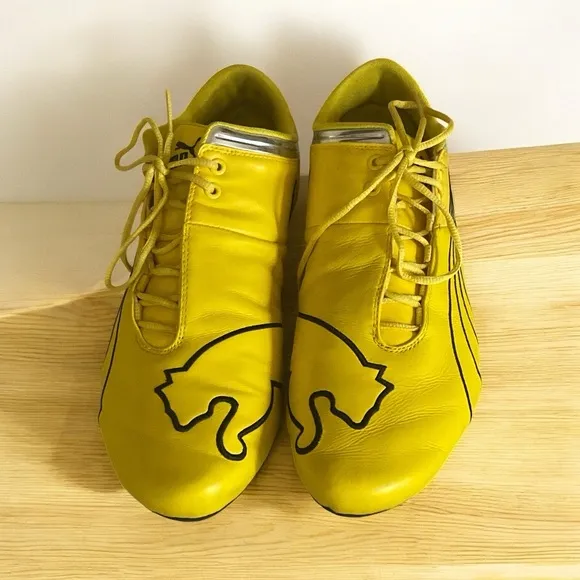 RARE Puma Leather Ferrari Scuderia Yellow Driving Men’s Shoes Size 14 Gorpcore