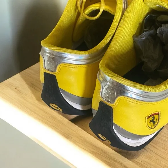 RARE Puma Leather Ferrari Scuderia Yellow Driving Men’s Shoes Size 14 Gorpcore