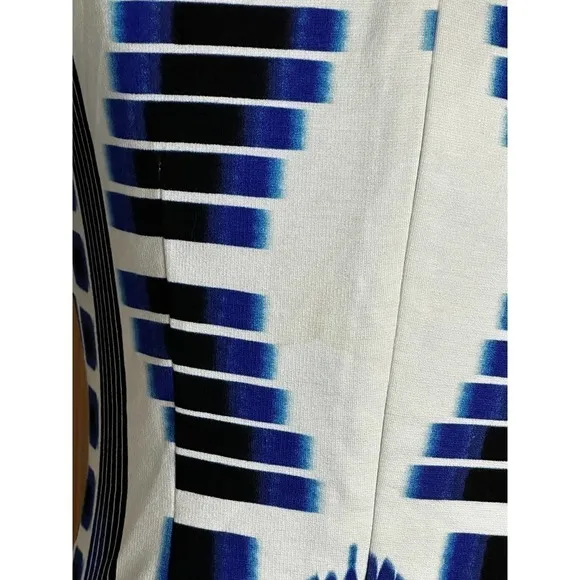 RARE: Trina Turk | Minimalist Kiara Tie Dye Zipper Blue White Dress Sleeveless