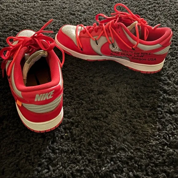 REAL Nike dunk Low Off-white University red dunks