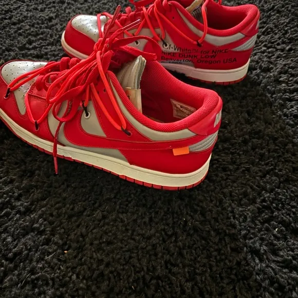 REAL Nike dunk Low Off-white University red dunks