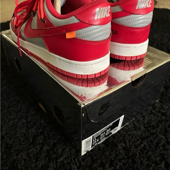 REAL Nike dunk Low Off-white University red dunks