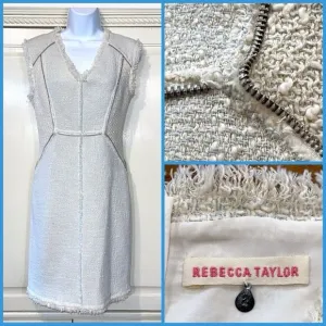 Rebecca Taylor Dress Women 2 Thick Cream Pastel Zip‎ Lined Old Money Minimalist
