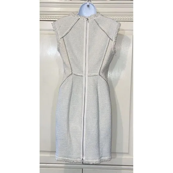 Rebecca Taylor Dress Women 2 Thick Cream Pastel Zip‎ Lined Old Money Minimalist