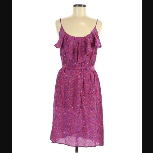 rebecca taylor Mini Tulip Dress 8 Floral Silk Cocktail Ruffle Flounce Luxury