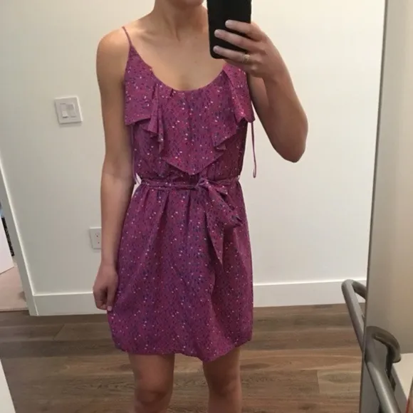 rebecca taylor Mini Tulip Dress 8 Floral Silk Cocktail Ruffle Flounce Luxury