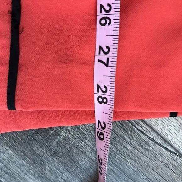REBECCAMINKOFF dress deep orange with black trim size 12 luxury special occasion