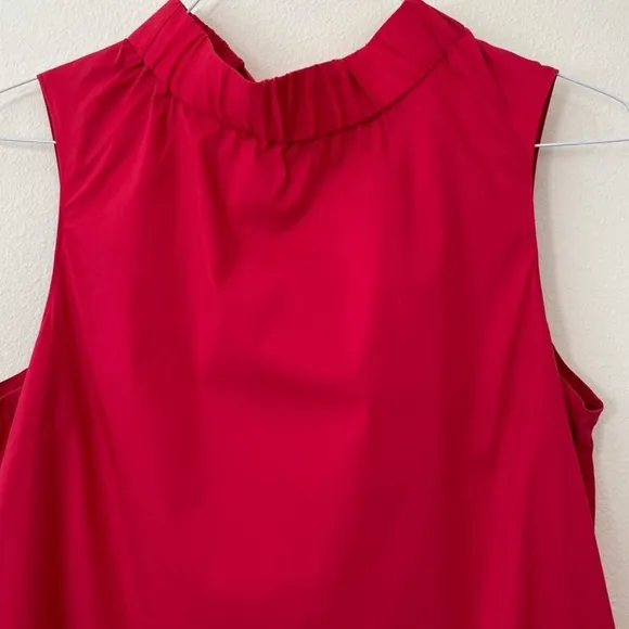 Red 1901 Halter Neck Tie Cotton Shift Dress