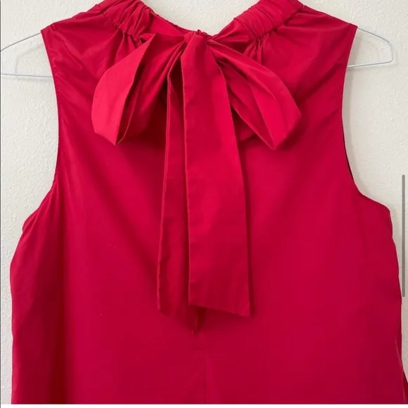 Red 1901 Halter Neck Tie Cotton Shift Dress