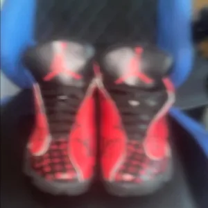 Red and Black Athletic Shoes