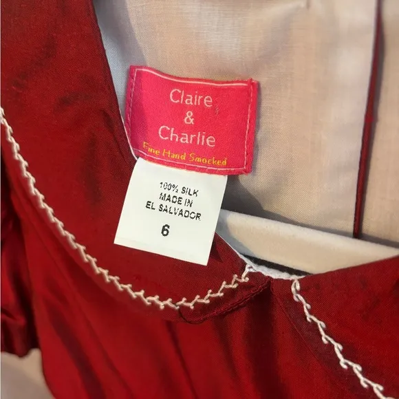 Red Silk Dress Luxury Special Occasion Flower Girl Boutique Size 6 NWT