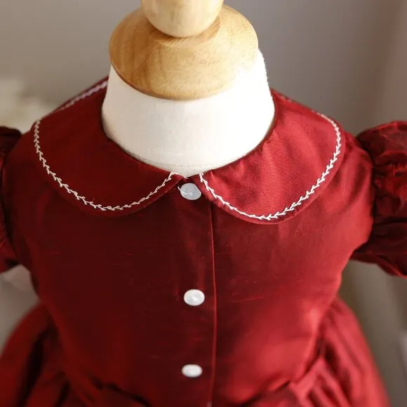 Red Silk Dress Luxury Special Occasion Flower Girl Boutique Size 6 NWT