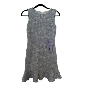 Red Valentino Tweed Blue Ruffle Hem Sleeveless Dress (Size 2)
