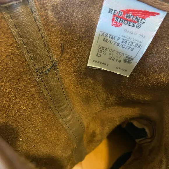 RED WING Brown Vintage Steel Toe USA Leather Trucker Trail Boss Boots 10.5