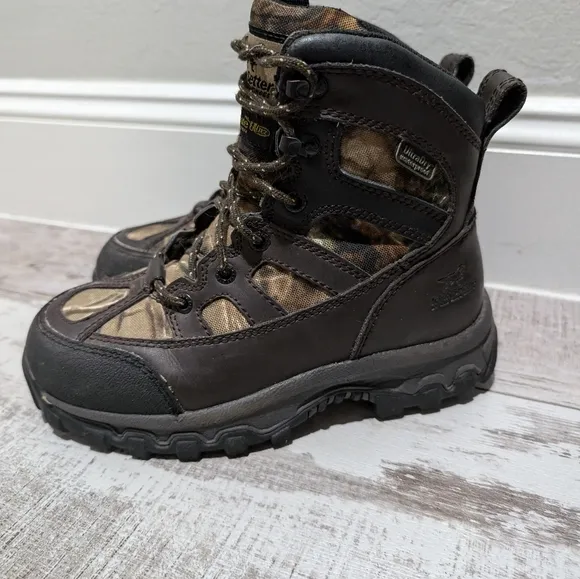 Red Wing Irish Setter‎ Boots Y’S 3 D Width TRAIL PHANTOM Camo Waterproof EUC