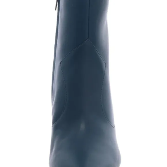REDUCED NEW VINCE CAMUTO TEAL LEATHER ANKLE HEEL POINTY TOE BOOTS 37 US 6.5 M
