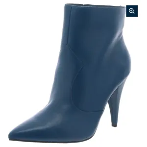 REDUCED NEW VINCE CAMUTO TEAL LEATHER ANKLE HEEL POINTY TOE BOOTS 37 US 6.5 M
