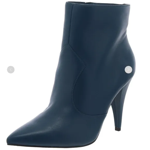 REDUCED NEW VINCE CAMUTO TEAL LEATHER ANKLE HEEL POINTY TOE BOOTS 37 US 6.5 M