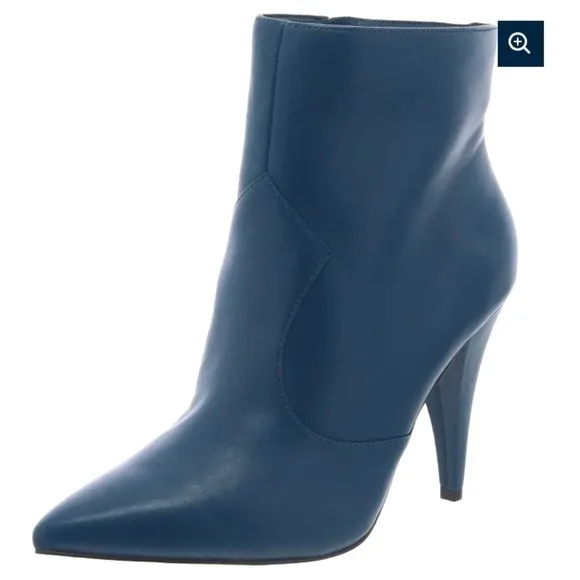 REDUCED NEW VINCE CAMUTO TEAL LEATHER ANKLE HEEL POINTY TOE BOOTS 37 US 6.5 M