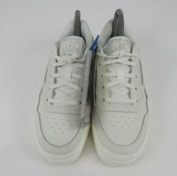 Reebok Tennis Shoes White Silver Leopard Details Size 10