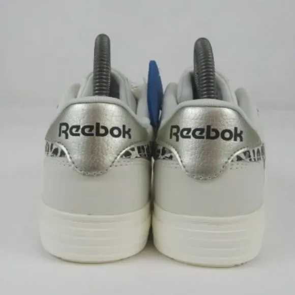Reebok Tennis Shoes White Silver Leopard Details Size 10