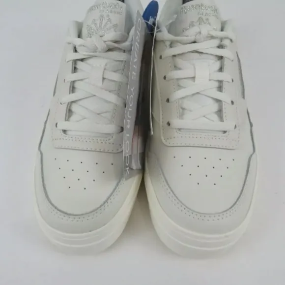 Reebok Tennis Shoes White Silver Leopard Details Size 10